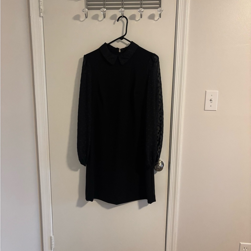 Elegant Black Lace Sleeve Dress